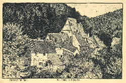 Zeichnung von Husern im Kalten Tal